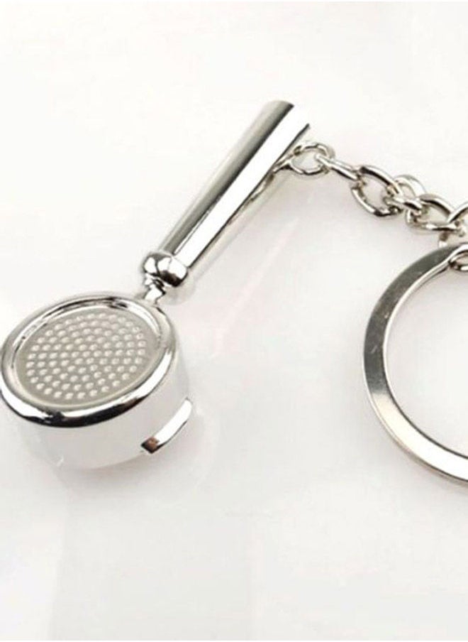NIBEMINENT - Zinc Alloy Coffee Keychain Keyring Metal Key Rings Decoration Silver - Image 1