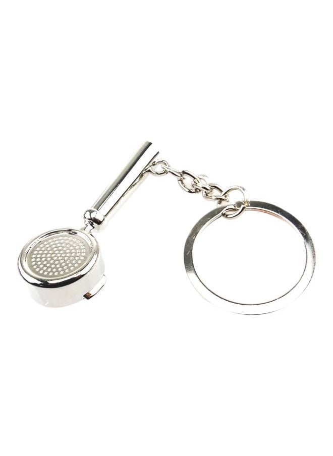 NIBEMINENT - Zinc Alloy Coffee Keychain Keyring Metal Key Rings Decoration Silver - Image 1