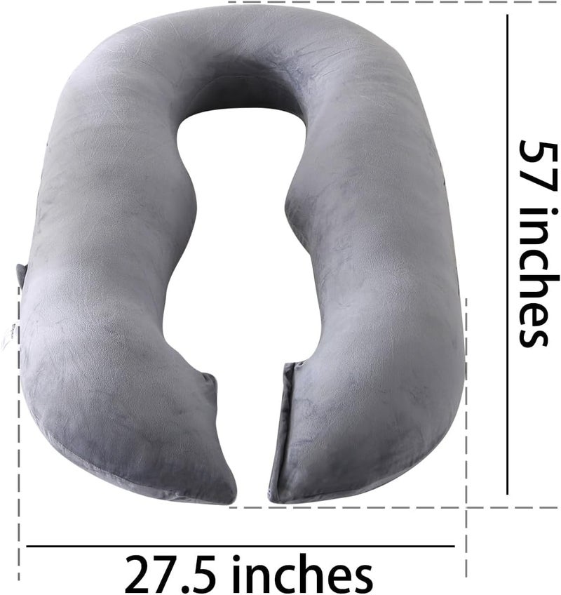 PumPum Grey Cotton Ultra Soft Hollow Fiber O Shaped Maternity Pillow - Image 4