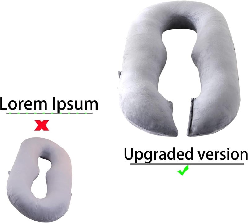 PumPum Grey Cotton Ultra Soft Hollow Fiber O Shaped Maternity Pillow - Image 2