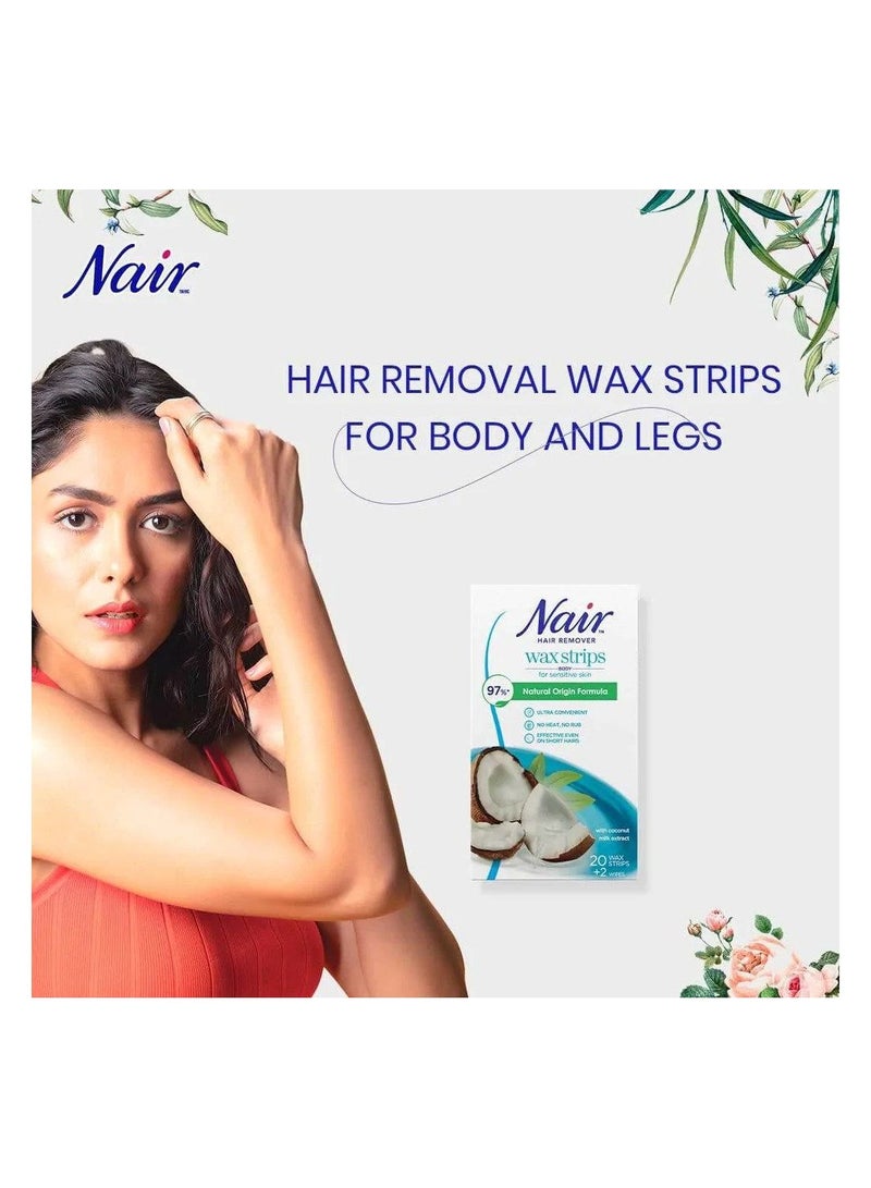 Nair شرائح شمعية لإزالة شعر الجسم بجوز الهند، 20 شريحة - Image 2
