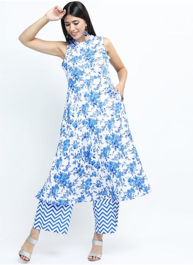 Vishudh Floral Print Kurta & Palazzos Set by Styli  - Image 1