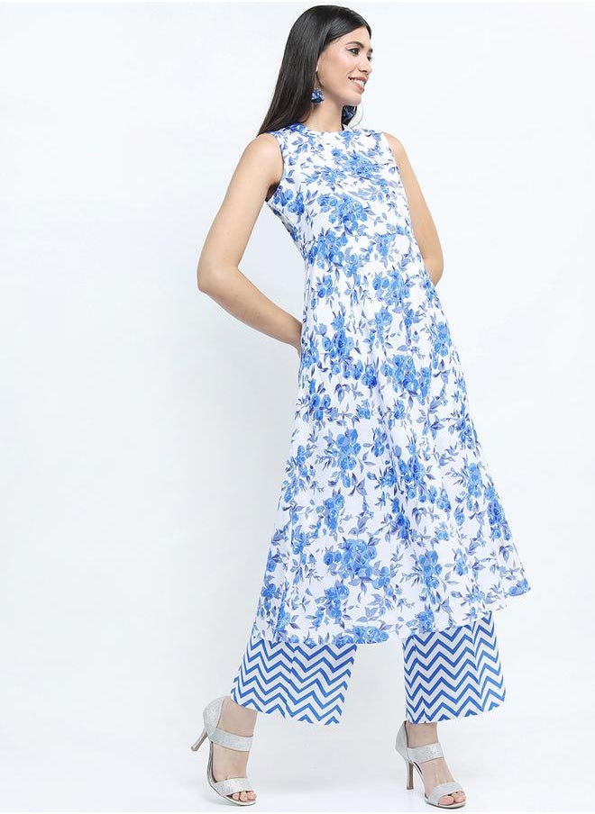 Vishudh Floral Print Kurta & Palazzos Set by Styli  - Image 5