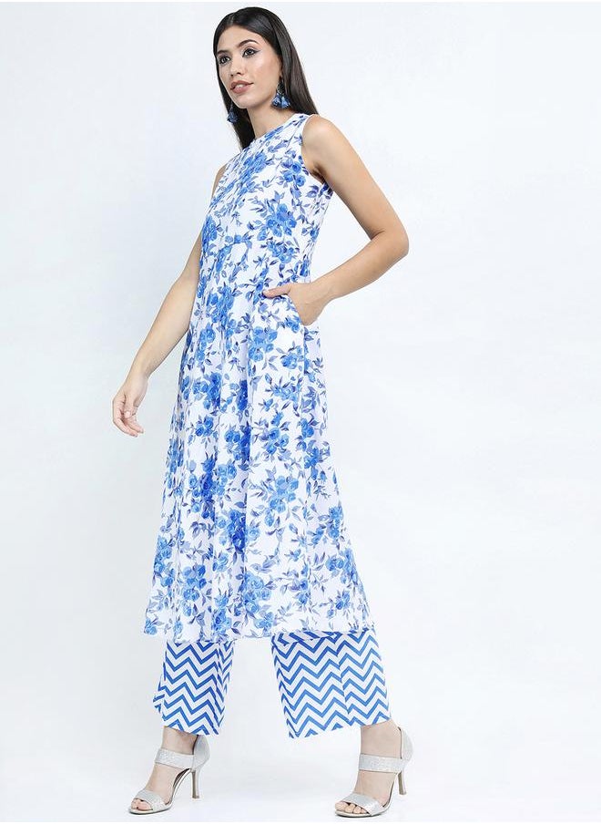Vishudh Floral Print Kurta & Palazzos Set by Styli  - Image 2