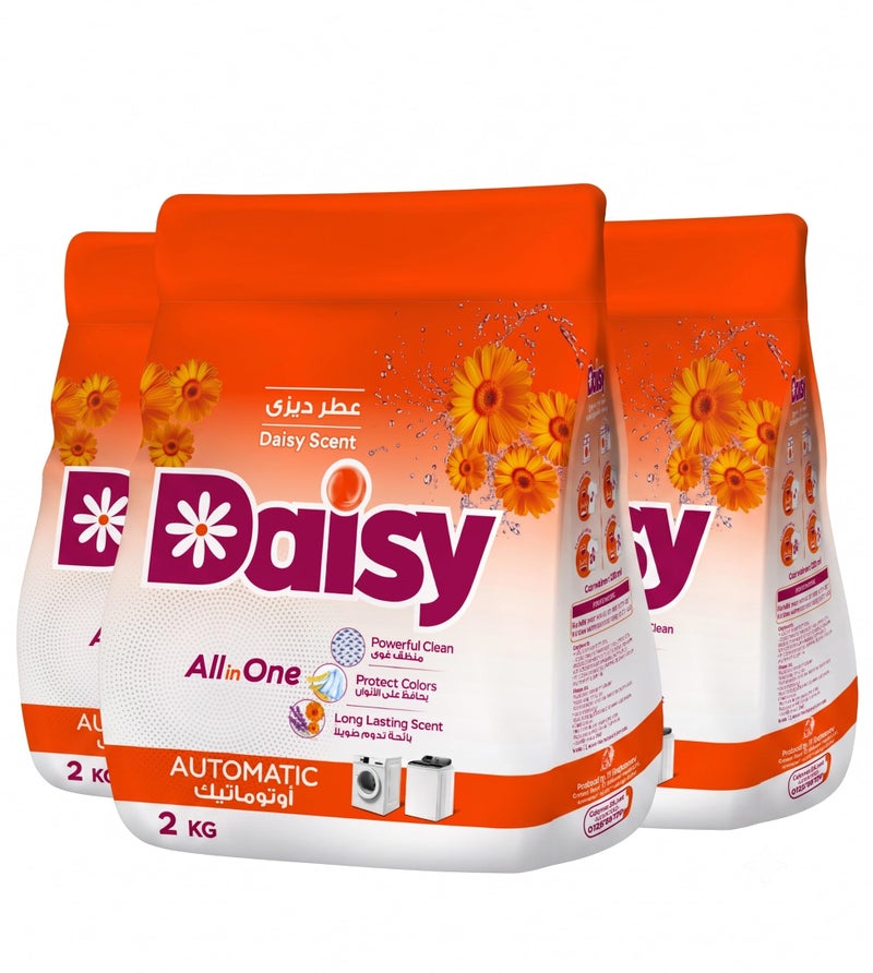 Daisy Low Foam Automatic Powder - Washing Machine - 2KG x 3 Pack