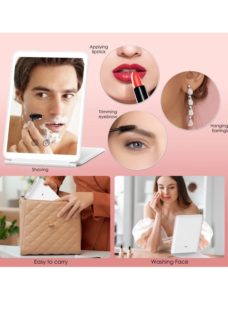 Generic - Portable Lighted Makeup Mirror with 3X Magnification, 72 LED Lights, Dimmable Touch Screen, Rechargeable Ultra Slim Design - Perfect for Travel and Office Use. - Image 1
