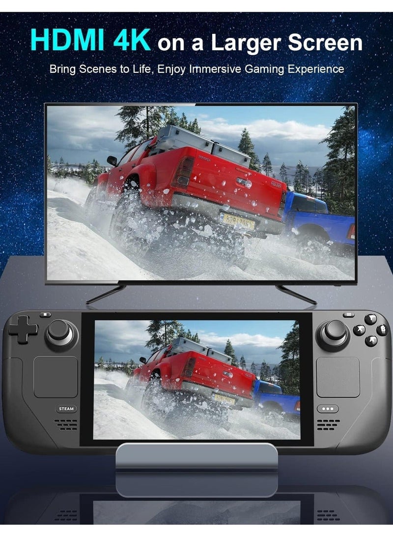 Arabest TV Docking Station with 1000M Ethernet for Valve Steam Deck & ASUS ROG Ally, T Tersely 6 in 1 Hub Stand with 4K@60Hz HDMI Port, 3 USB 3.0 Ports, PD Charging USB-C Port for Steam Deck/ROG Ally Dock - Image 5