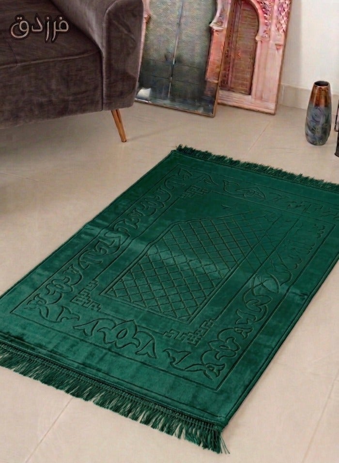 Farazdaq prayer rug, cotton material, comfortable lining, Random color, (Green, red, light purple) - Image 3