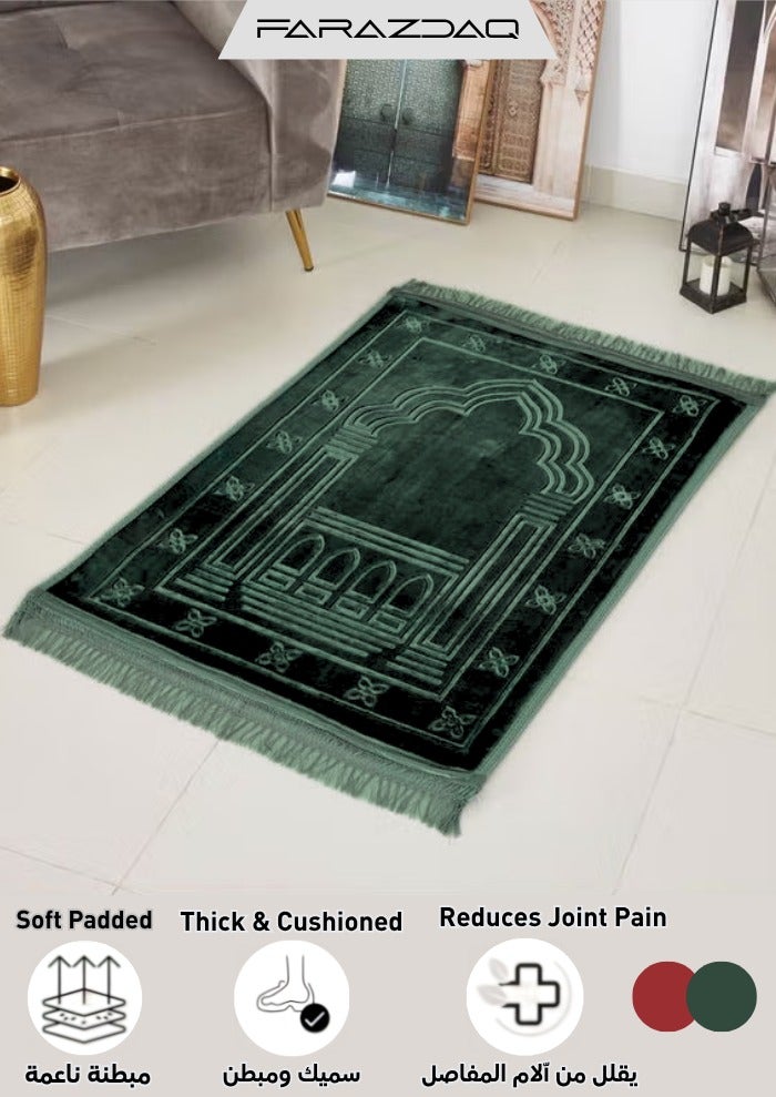 Farazdaq Janamaz prayer rug, cotton material, comfortable lining, Random color, (Green, red, light purple) - Image 1