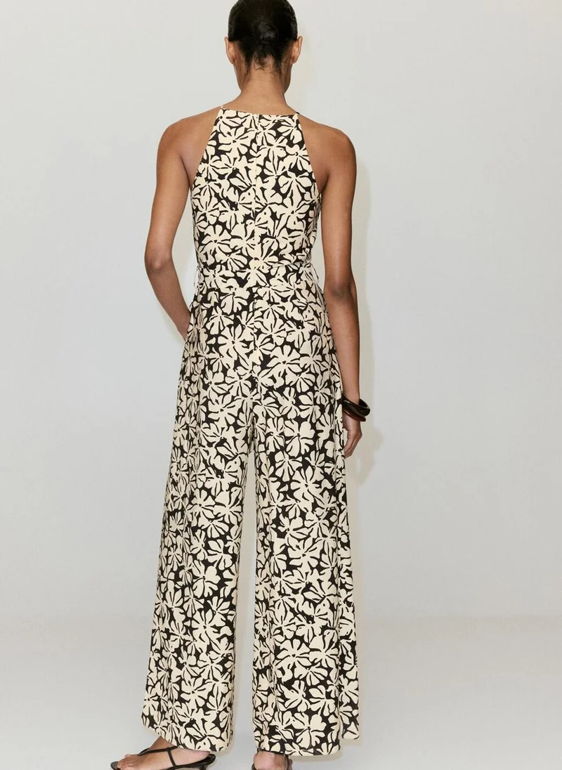 مانجو Floral Print Jumpsuit With Belt