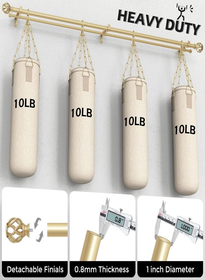 Wolistsa Double Curtain Rod 84 to 120 Inch, Gold Long Dual Curtain Rods with Decorative Aluminium Twisted Cage Finial, 1 Inch Adjustable Heavy Duty Telescopic Spliced Window Treatment Rods, All Metal - Image 3