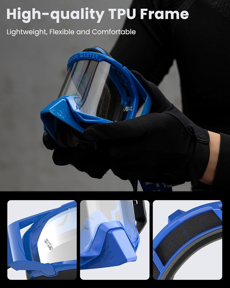 OutdoorMaster Mustang Dirt Bike Goggles - OTG Motorcycle Goggles for Men, Women, and Youth - Image 5