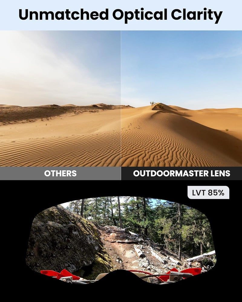 OutdoorMaster Mustang Dirt Bike Goggles - OTG Motorcycle Goggles for Men, Women, and Youth - Image 3