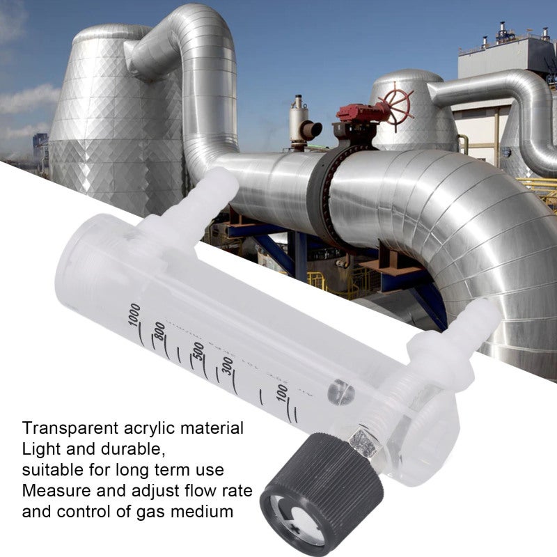 Gas Flow Meter: 10-1000ml/min Range 4% Accuracy Grade - Clear Simple Panel Readout Durable Transparent Acrylic Material for Gas Flow Measure Control Adjustment - Image 3