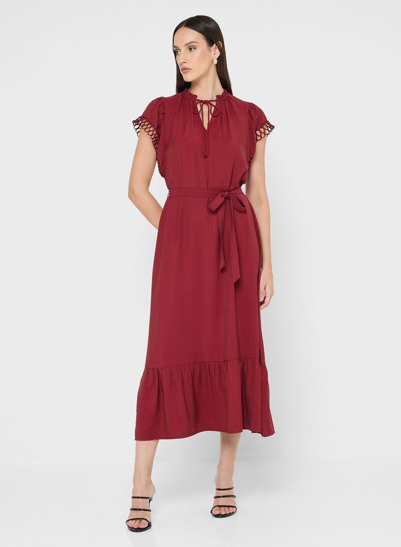 فيرو مودا فستان ماكسي بحزام ملفوف - Image 4