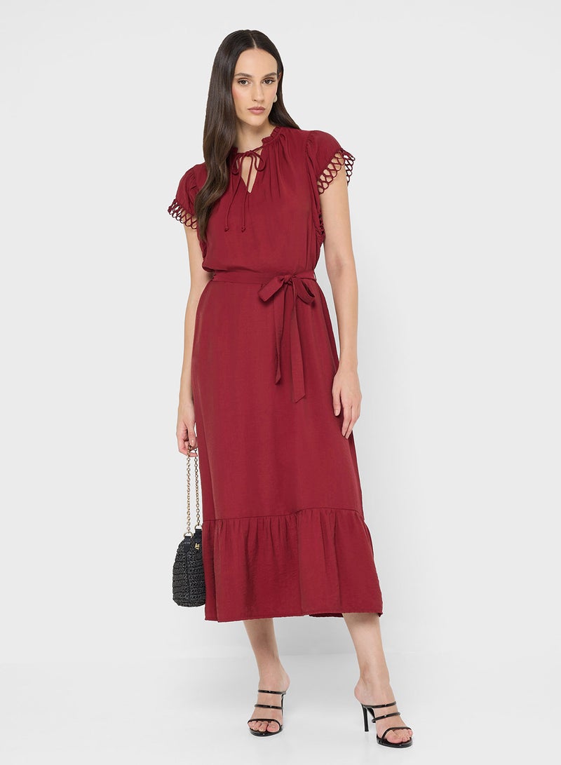 فيرو مودا فستان ماكسي بحزام ملفوف - Image 1