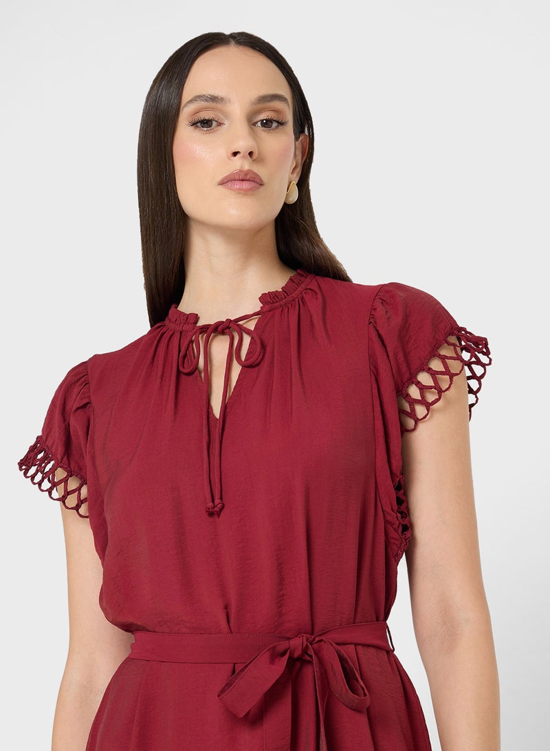 فيرو مودا فستان ماكسي بحزام ملفوف - Image 3