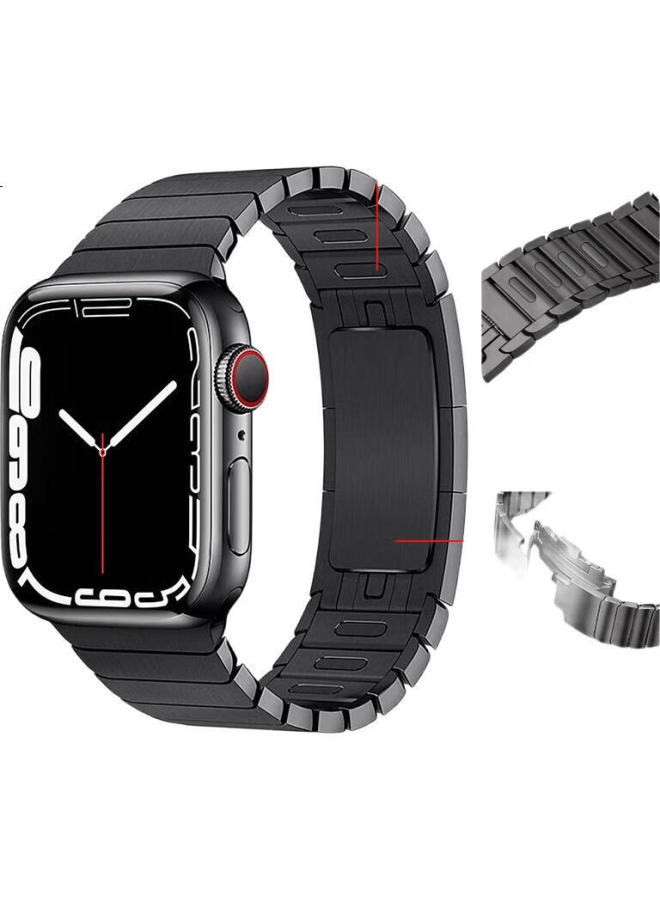 BHO Compatible Apple Watch Band For Apple Watch Series 10, Ultra2 Link Bracelet For Iwatch Series 9/8/7/6/Se Stainless Steel Metal Watch Band - Image 1