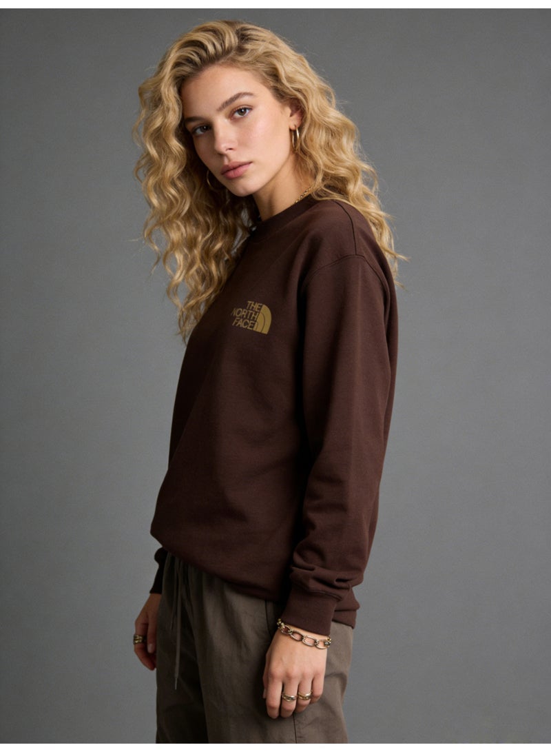 The North Face cotton long-sleeved T-shirt is printed with the letter Logo and weighs 320g. It is unisex, loose and comfortable. The cotton fabric is soft and breathable, popular for youth sports and leisure, and the top is soft and skin-friendly. - Image 2