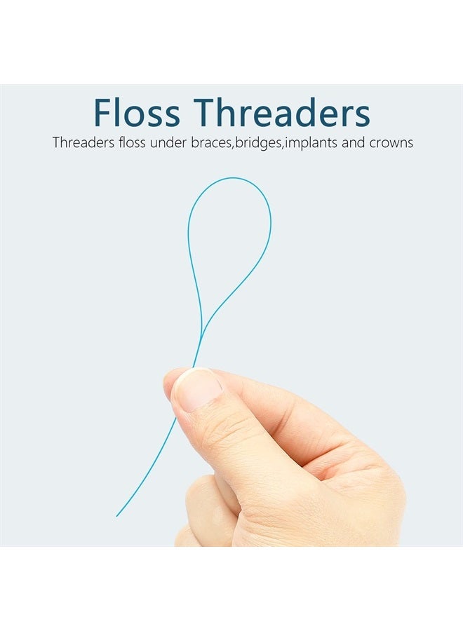 DanTicy Floss Threaders, Deep Clean Dental Floss Threader for Braces, Bridges, and Implants 200PCS(4Pack),Blue - Image 3