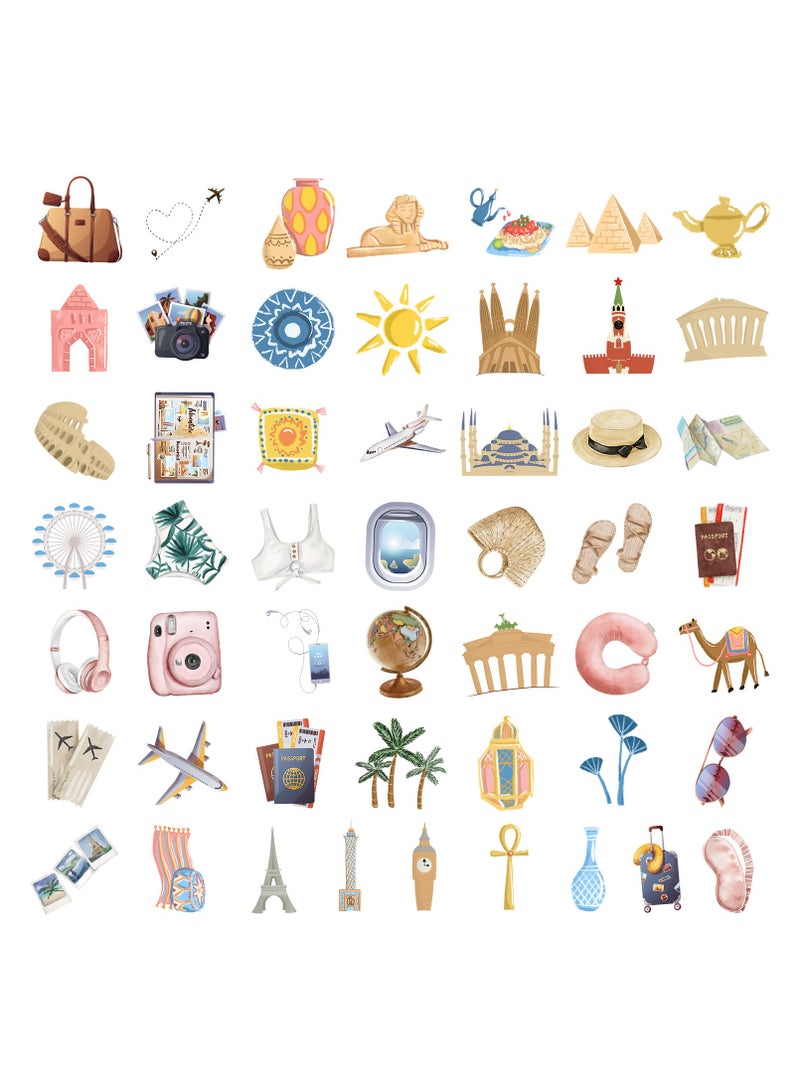 ORAINBOW Sticker Set of 50 PCS Decals Bundle Around The World for Luggage Water Bottles Laptop Vinyl for Passport Cover Waterproof Travel Collection for Planner - Image 2