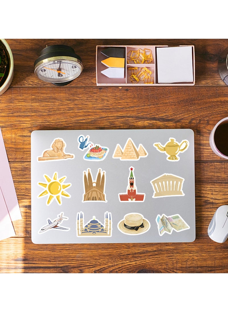 ORAINBOW Sticker Set of 50 PCS Decals Bundle Around The World for Luggage Water Bottles Laptop Vinyl for Passport Cover Waterproof Travel Collection for Planner - Image 5