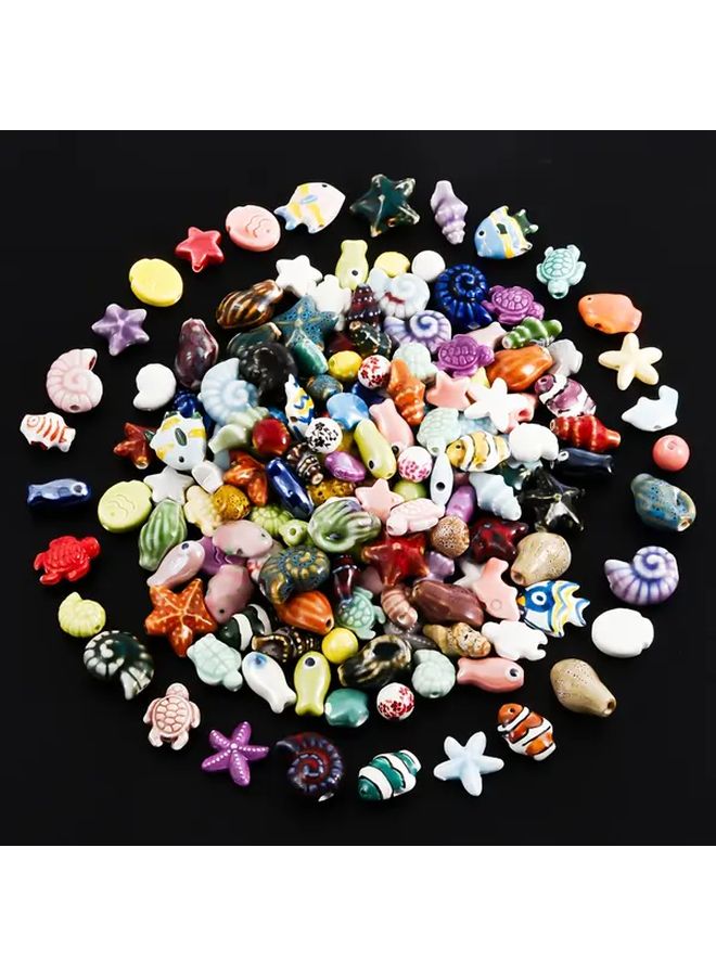 10 قطعة من تمائم السيراميك المتنوعة ذات الطابع البحري لصنع المجوهرات اليدوية - Image 3