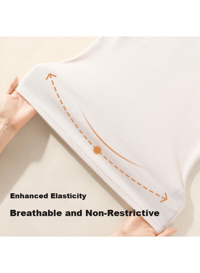 Gujin Women's Fleece-lined Autumn Winter Long Sleeve Slim Fit Half Turtleneck Base Layer Top Thermal Shirt - Image 1