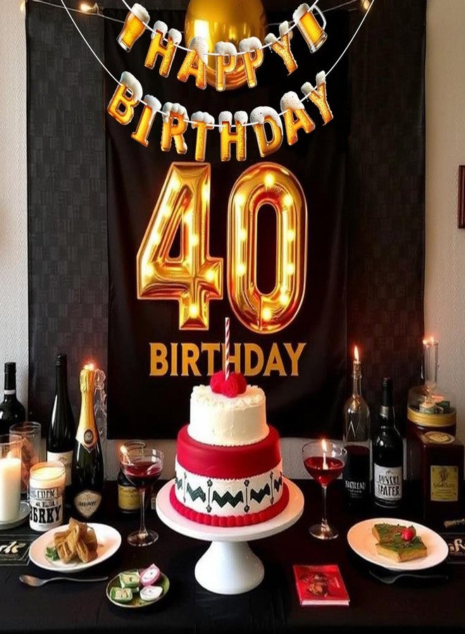 Finduat Pre-strung Beer Happy Birthday Banner, No DIY - Birthday Party Banner for Men & Women - Image 5