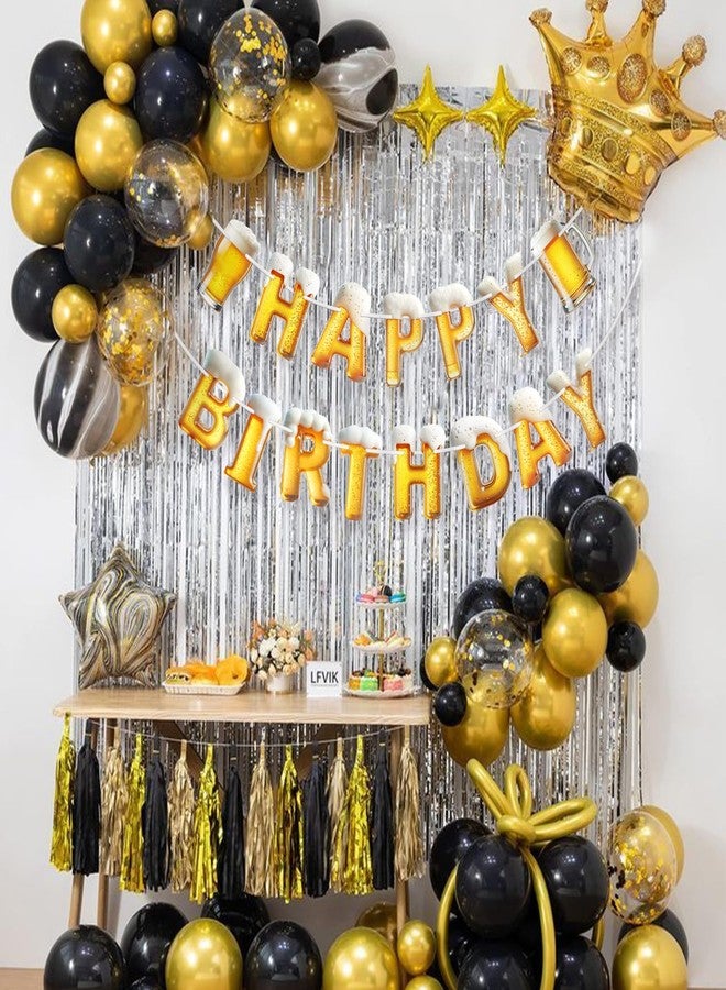 Finduat Pre-strung Beer Happy Birthday Banner, No DIY - Birthday Party Banner for Men & Women - Image 3