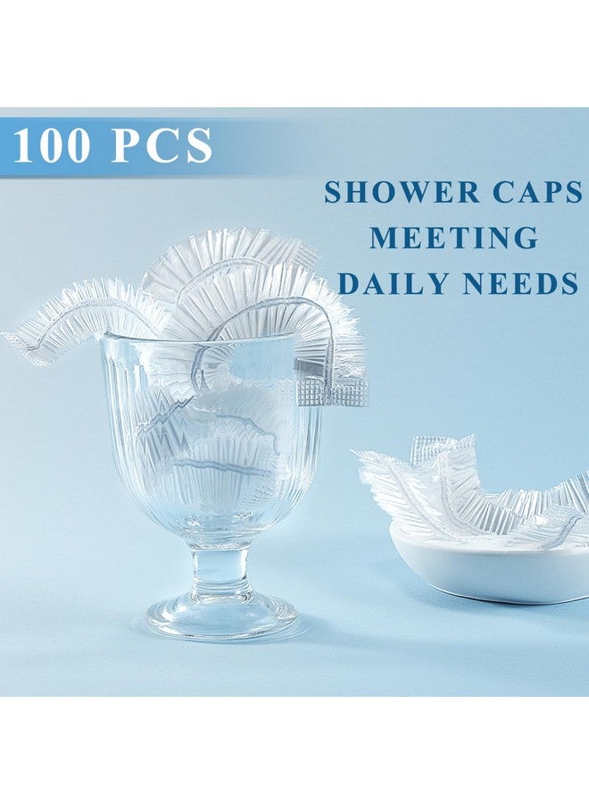 MORGLES Disposable Shower Caps, Morgles 18.1" Shower Cap For Women, Reusable Plastic Shower Cap, Travel Shower Cap For Hair Treatment, Conditioning In Home Hotel, Medium Size - Image 3