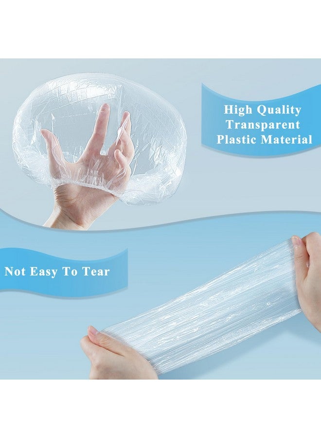 MORGLES Disposable Shower Caps, Morgles 18.1" Shower Cap For Women, Reusable Plastic Shower Cap, Travel Shower Cap For Hair Treatment, Conditioning In Home Hotel, Medium Size - Image 5