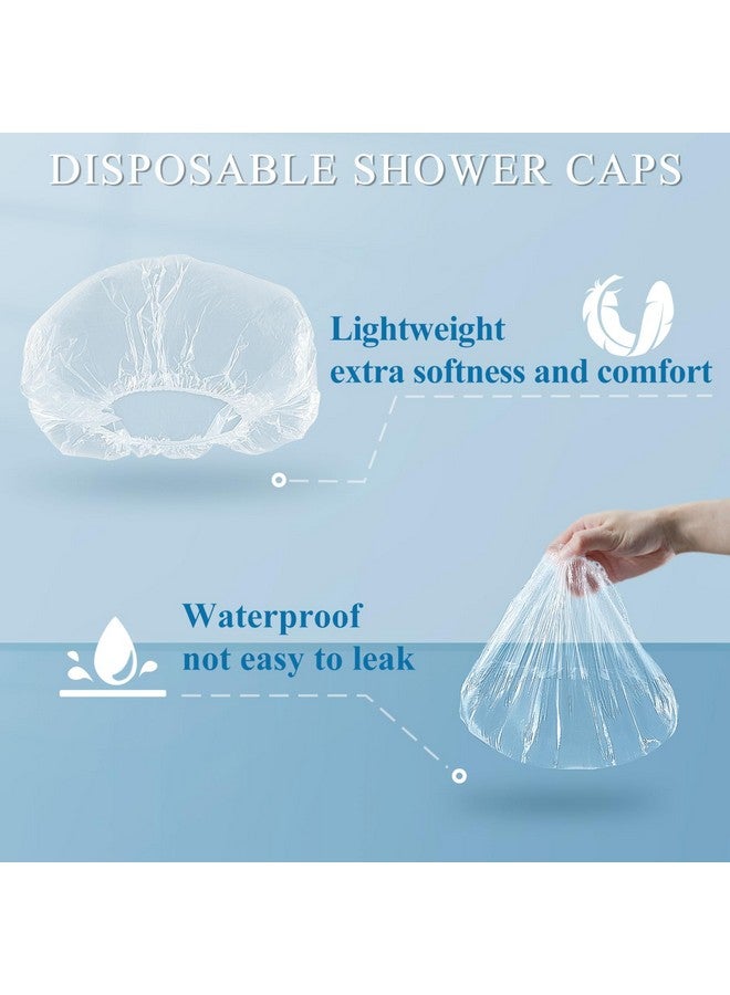 MORGLES Disposable Shower Caps, Morgles 18.1" Shower Cap For Women, Reusable Plastic Shower Cap, Travel Shower Cap For Hair Treatment, Conditioning In Home Hotel, Medium Size - Image 4