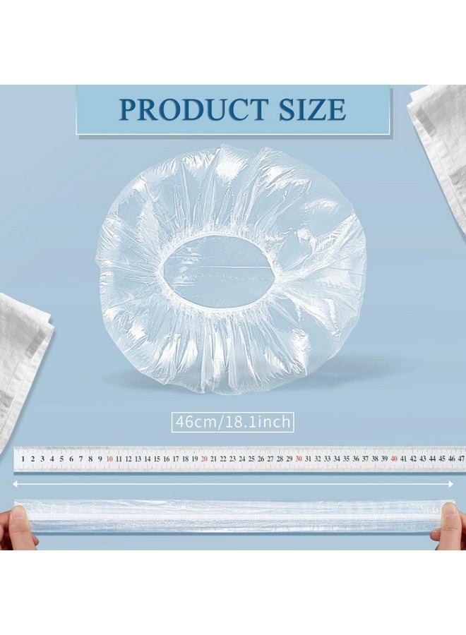 MORGLES Disposable Shower Caps, Morgles 18.1" Shower Cap For Women, Reusable Plastic Shower Cap, Travel Shower Cap For Hair Treatment, Conditioning In Home Hotel, Medium Size - Image 2