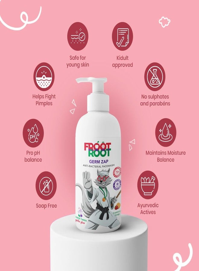 Froot Root Germ Zap Face Wash for Active Kids (5-12 yrs) Removes Sweat & Dirt, Helps Prevent Early Pimples | Powered by Fruit Ayurveda™ | pH-Balanced & Safe for Growing Skin (300ml) - Image 3