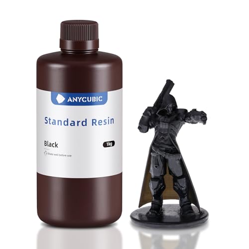 ANYCUBIC 3D Printer Resin, 405nm High Precision Fast Curing UV Photopolymer Resin for LCD 3D Printing, 1kg Black - Image 1