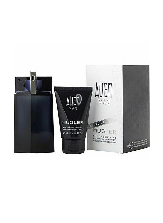 Mugler Mugler Alien Man Edt 100Ml Refillable+50Ml Body Shampoo Travel Set