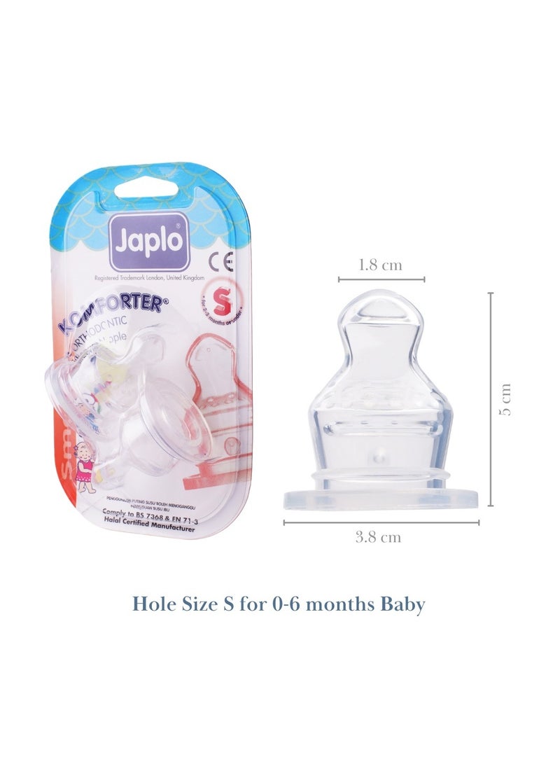 جابلو حلمة كومفورتر التقويمية المزدوجة لتنمية أسنان الطفل - صغيرة (فتحة S) - Image 1