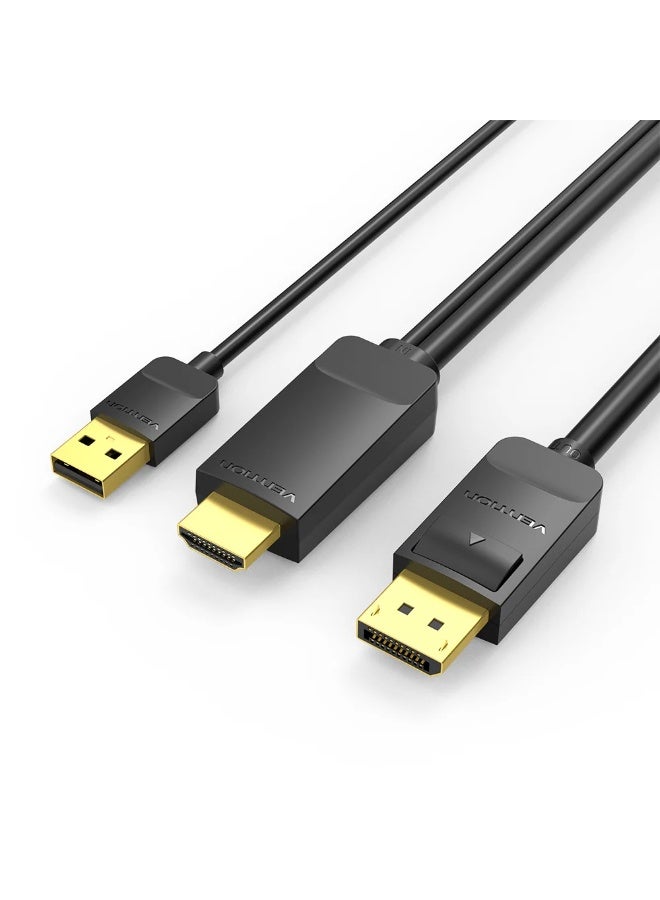 VENTION HDMI-A Male to DP Male HD Cable 1.5M Black Model - Image 1