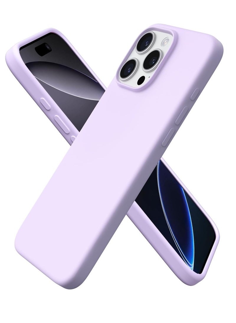Premium Soft Silicone Case for iPhone 16 Pro - Silky Soft Touch Full-Body Protective Bumper in Lilac - Image 1