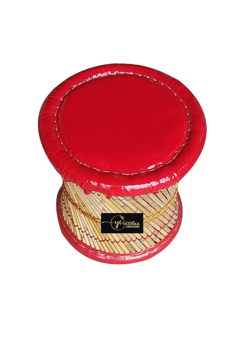 YASHIKA CREATION YASHIKA CREATION Handicraft Bamboo Cane Bar Stool Mudda Chair Natural IndoorOutdoor Furniture Lightweight and Durable MultiFunctional Suitable for Home Garden Balcony Pack of 1 Red  - Image 1