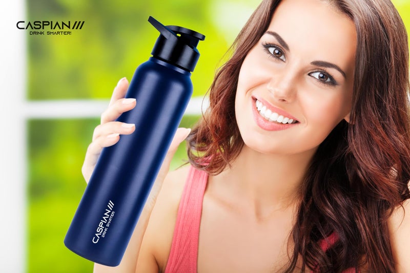 CASPIAN /// HIke ISI Certified Stainless Steel Water Bottle 1 ltr. (Blue & Green, 1 Litre, Set of 2) | Leak Proof Sipper for Fridge Home Office Travel School Kids Boys Girls Adults Sports Gym|BPA Free - Image 4