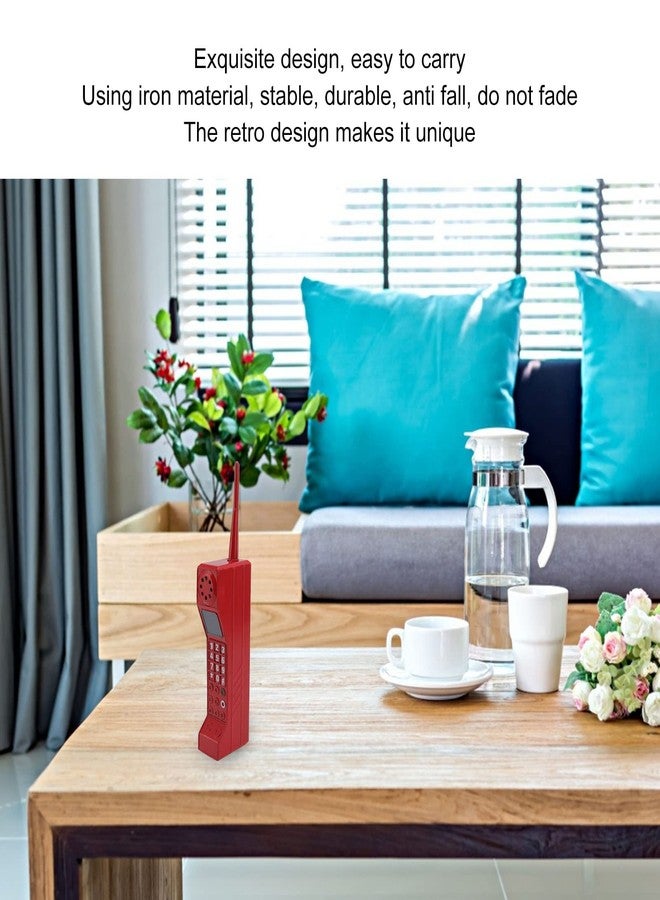 ايجويوس زينة هاتف على شكل طوبة من إيجويوس، هاتف قديم الطراز من الطوبة، دعائم تصوير، ديكور هاتف عتيق، زينة أنيقة لحفلات العائلة ذات طابع التسعينيات - Image 4