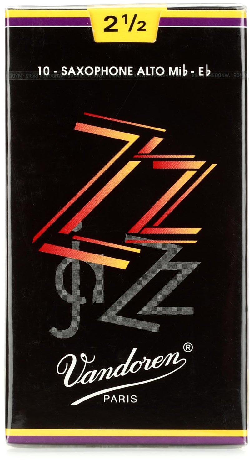 Vandoren SR4125 Alto Sax ZZ Reeds Strength 2.5; Box of 10 - Image 1