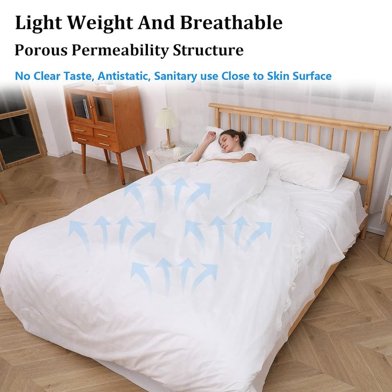 PRIME PICK Cotton Solid Disposable Bed Sheets Fitted SizeDisposable Travel Sheets For Hotel With Quilt CoverPillowcaseTravel Bedding Sheets For Travel Hotel HospitalPack Of 3250 TCWhite - Image 2