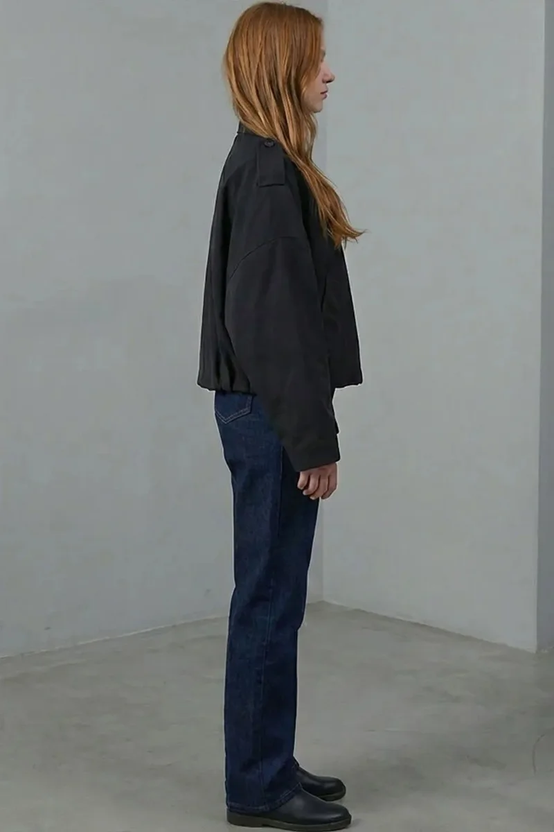 Big Dart BDART Gabardine Bomber Jacket with Zipper Closure