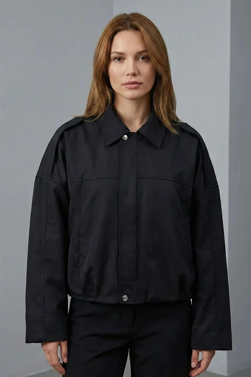 Big Dart BDART Gabardine Bomber Jacket with Zipper Closure