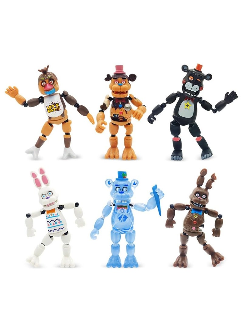 عام شخصيات متحركة، 6 شخصيات ألعاب، مجموعة ألعاب قابلة للجمع مقاس 5.5 بوصة مع أضواء توصيل كروية متصلة بالكرة، محبي ألعاب الفيديو، الأولاد والبنات والأطفال الكبار، زينة الكيك كهدايا - Image 1