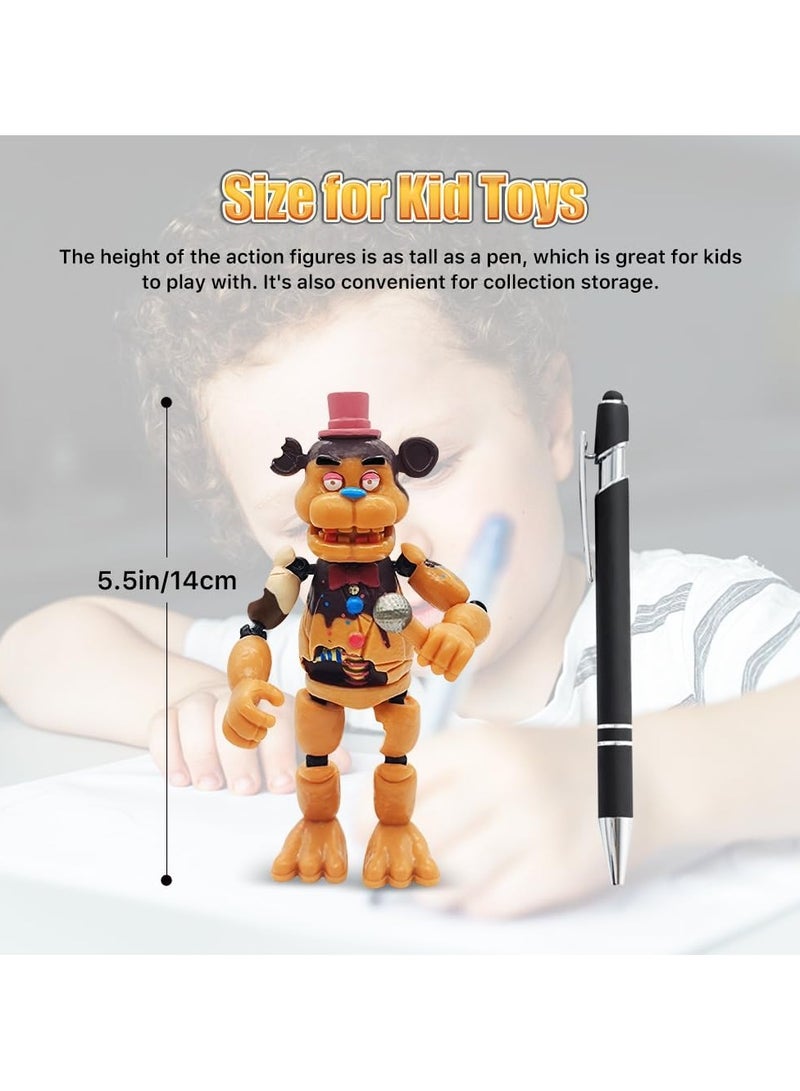 عام شخصيات متحركة، 6 شخصيات ألعاب، مجموعة ألعاب قابلة للجمع مقاس 5.5 بوصة مع أضواء توصيل كروية متصلة بالكرة، محبي ألعاب الفيديو، الأولاد والبنات والأطفال الكبار، زينة الكيك كهدايا - Image 2