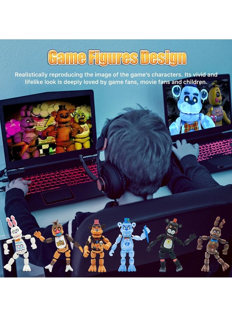 عام شخصيات متحركة، 6 شخصيات ألعاب، مجموعة ألعاب قابلة للجمع مقاس 5.5 بوصة مع أضواء توصيل كروية متصلة بالكرة، محبي ألعاب الفيديو، الأولاد والبنات والأطفال الكبار، زينة الكيك كهدايا - Image 4